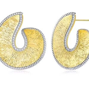 Statement 18k Gold Vermeil White Sapphire Earring